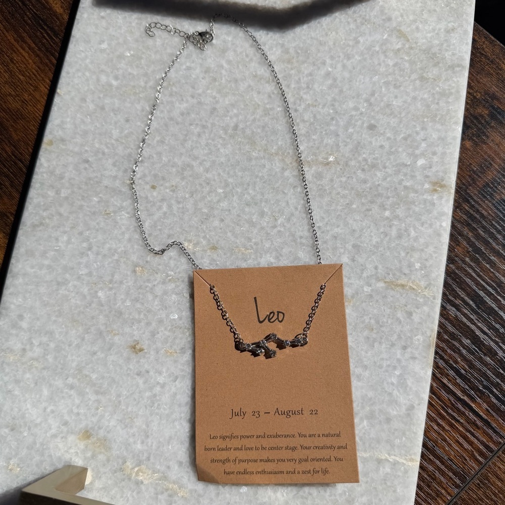 Silver Leo Zodiac Constellation Necklace